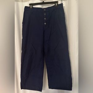 J. Crew Women’s Navy Blue Button Up Wide Leg Pants
